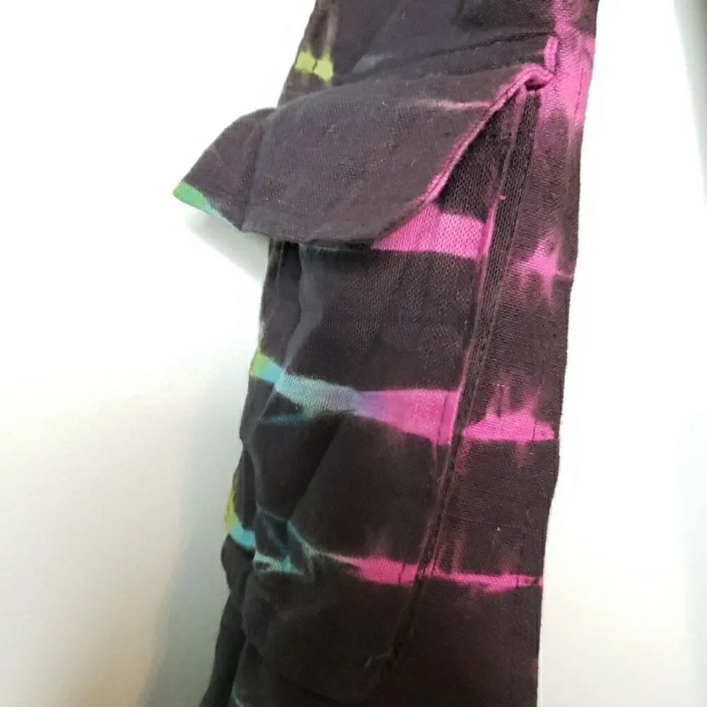 Tie Dye Crossbody Hobo Bag Rainbow Spiral Fabric Festival Purse Handmade Nepal - Picture 5 of 13